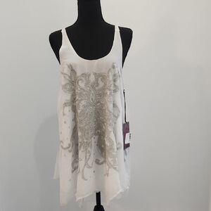 Rock & Roll Cowgirl White Embellished Camisole